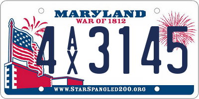 MD license plate 4AX3145