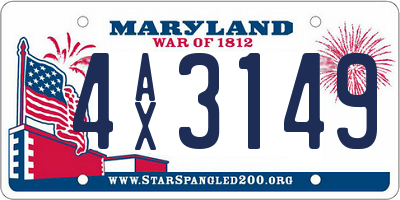 MD license plate 4AX3149