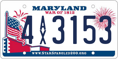 MD license plate 4AX3153