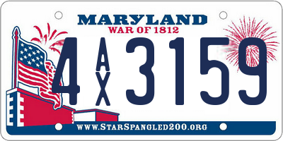 MD license plate 4AX3159