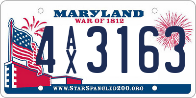 MD license plate 4AX3163
