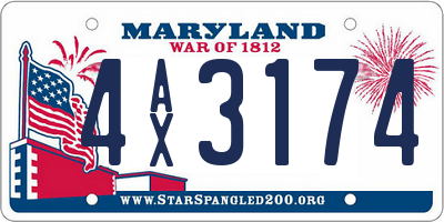 MD license plate 4AX3174