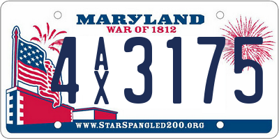 MD license plate 4AX3175