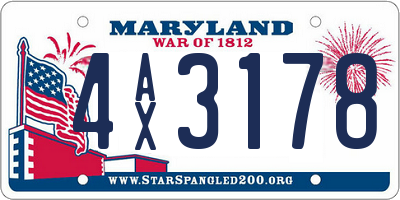 MD license plate 4AX3178
