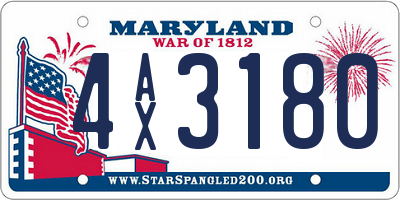 MD license plate 4AX3180