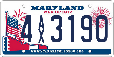 MD license plate 4AX3190