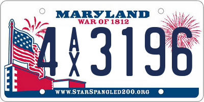 MD license plate 4AX3196