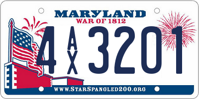 MD license plate 4AX3201