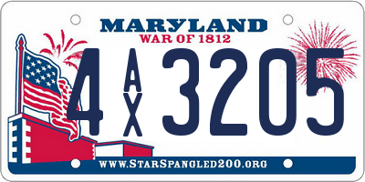 MD license plate 4AX3205
