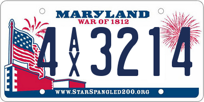 MD license plate 4AX3214