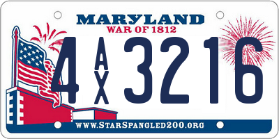 MD license plate 4AX3216