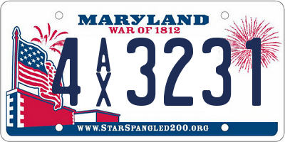 MD license plate 4AX3231