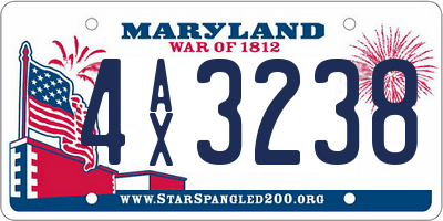 MD license plate 4AX3238