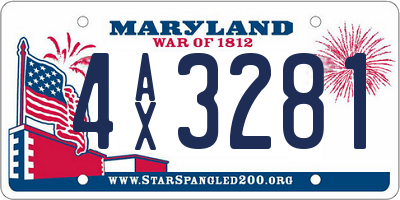 MD license plate 4AX3281