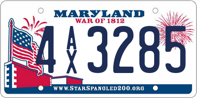 MD license plate 4AX3285