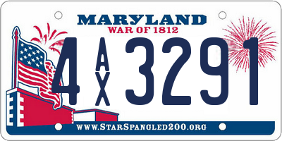 MD license plate 4AX3291