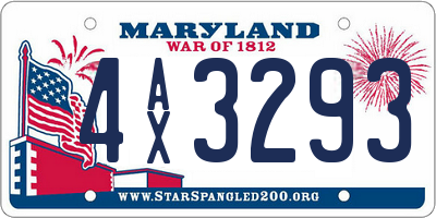 MD license plate 4AX3293