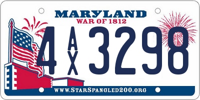 MD license plate 4AX3298
