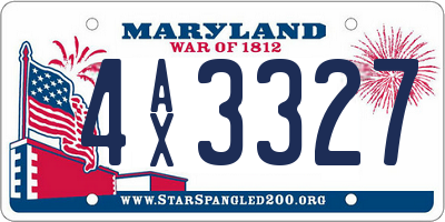 MD license plate 4AX3327