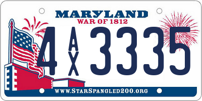MD license plate 4AX3335