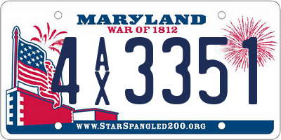 MD license plate 4AX3351
