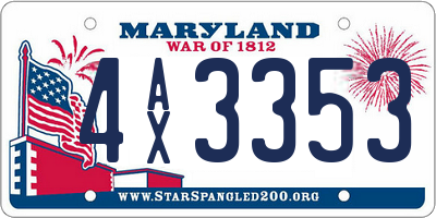 MD license plate 4AX3353