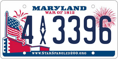 MD license plate 4AX3396