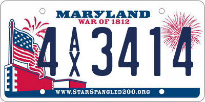 MD license plate 4AX3414