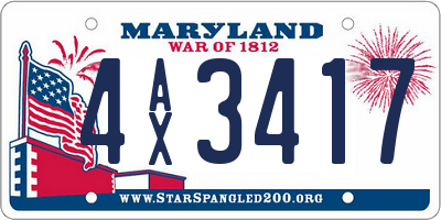 MD license plate 4AX3417