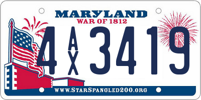 MD license plate 4AX3419