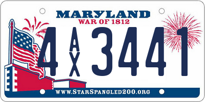 MD license plate 4AX3441