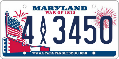 MD license plate 4AX3450