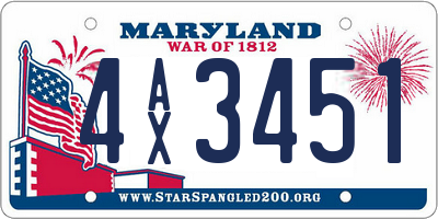 MD license plate 4AX3451