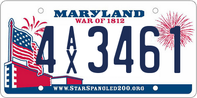 MD license plate 4AX3461