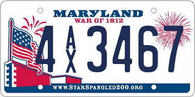MD license plate 4AX3467
