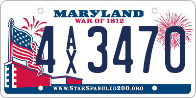 MD license plate 4AX3470