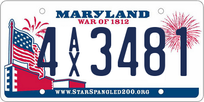 MD license plate 4AX3481