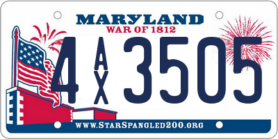MD license plate 4AX3505