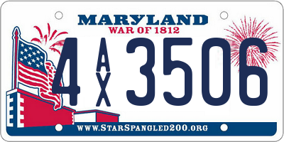 MD license plate 4AX3506