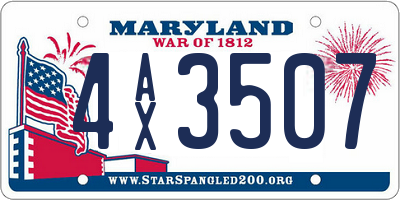 MD license plate 4AX3507