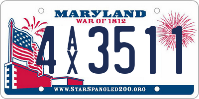MD license plate 4AX3511