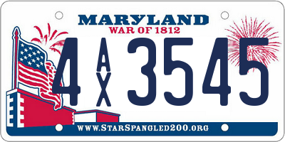 MD license plate 4AX3545