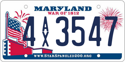 MD license plate 4AX3547
