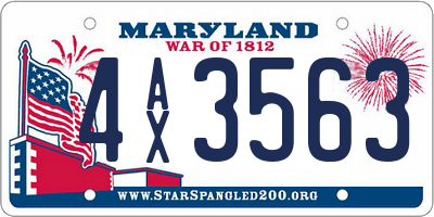 MD license plate 4AX3563