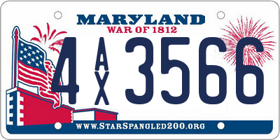 MD license plate 4AX3566