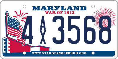 MD license plate 4AX3568