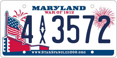 MD license plate 4AX3572