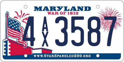 MD license plate 4AX3587