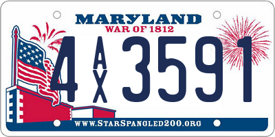 MD license plate 4AX3591
