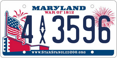 MD license plate 4AX3596